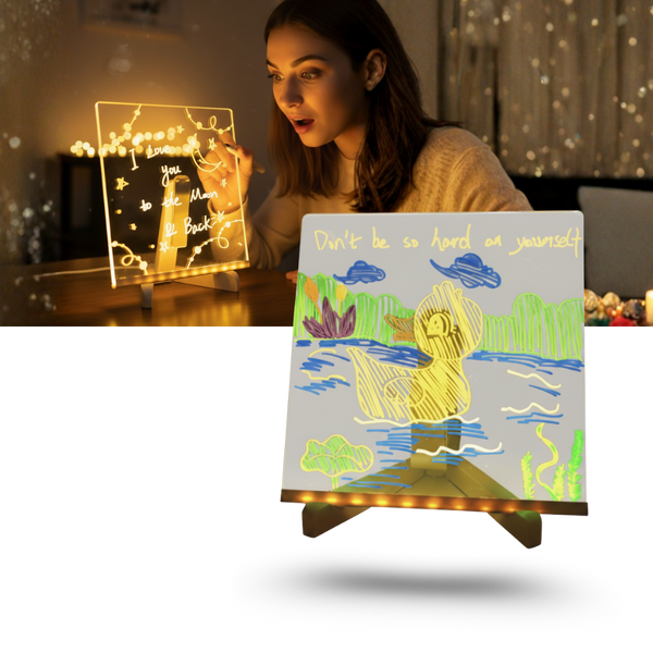 RGB LED Note Board With Reusable Dry Erase Surface And Stand