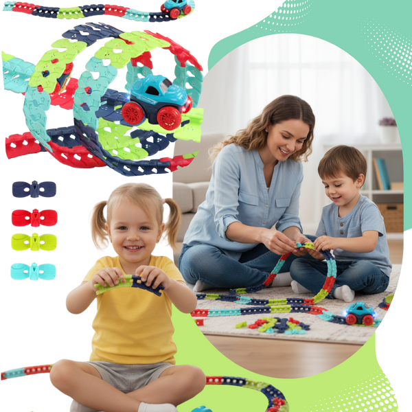 Premium LED Mini Roller Coaster Track Kit With Flexible Layout