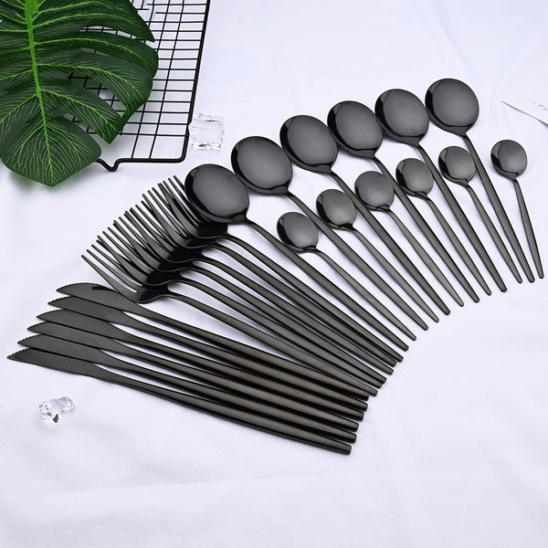 Modern Dinnerware Set 24 Piece Contemporary Minimalist Tableware For Dining