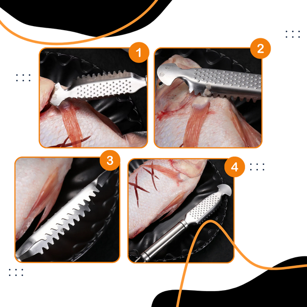 Premium All In One Fish Prep Scaler With Ergonomic Rust Resistant Grip