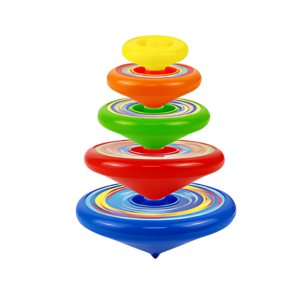 Educational Layered Spin Gyro Toy With One Push Launcher