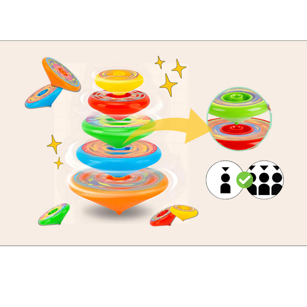 Educational Layered Spin Gyro Toy With One Push Launcher