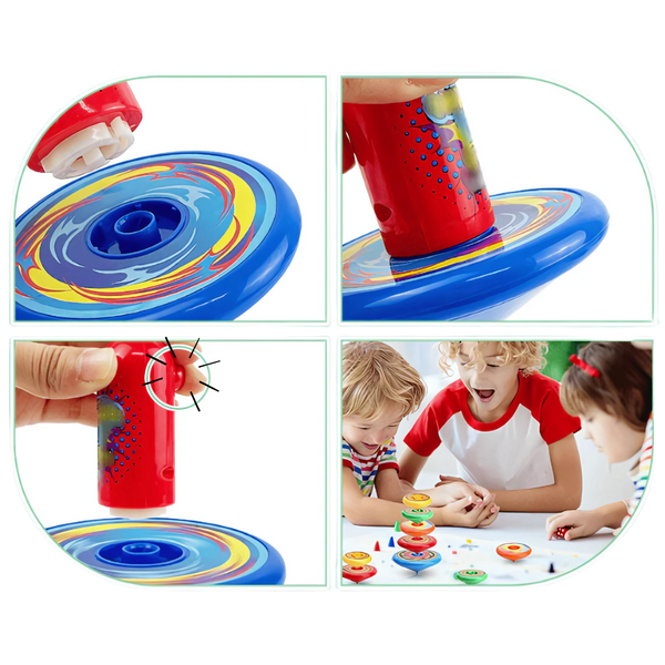 Educational Layered Spin Gyro Toy With One Push Launcher
