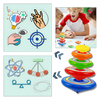 Educational Layered Spin Gyro Toy With One Push Launcher