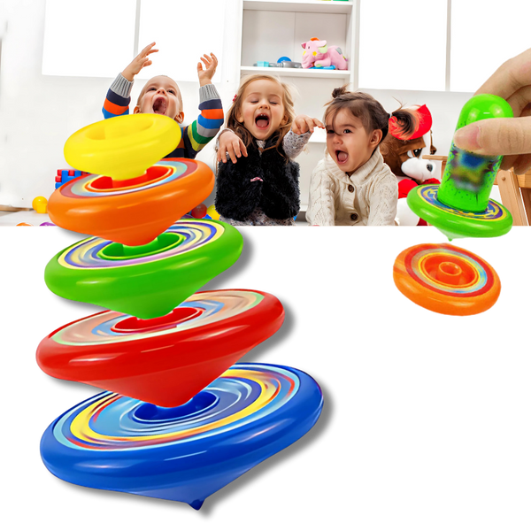 Educational Layered Spin Gyro Toy With One Push Launcher