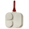 Three Section Pan With Even Heat Distribution And Nonstick Coating