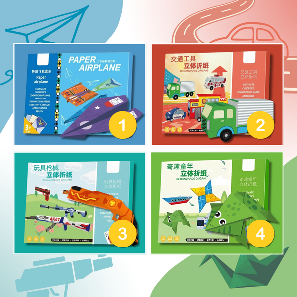 Multi-Theme Origami Book With Colorful Pre-Cut Sheets For Creative Kids