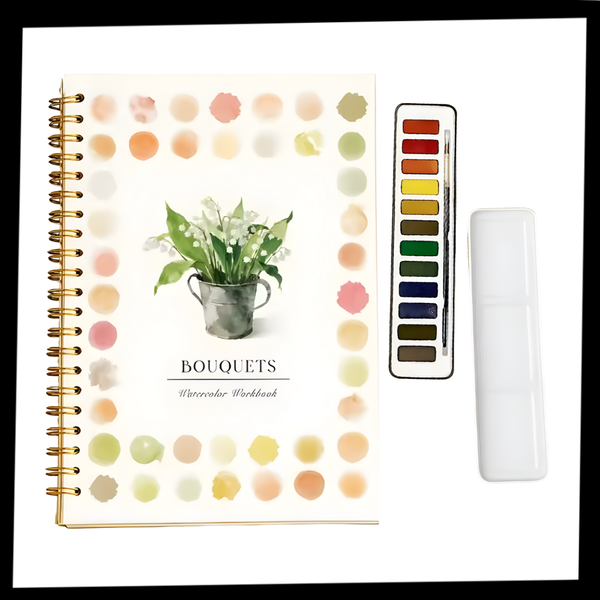 Festive Watercolor Book Set With Paints And Brushes For Stress Relief