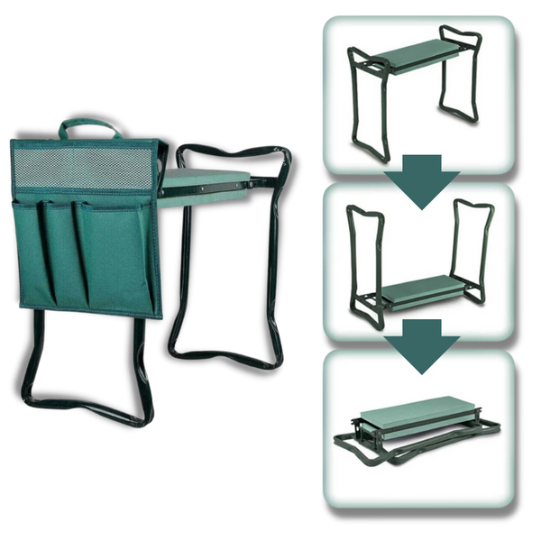 Ergonomic Garden Kneeler With Comfortable Support And Portable Tool Bag