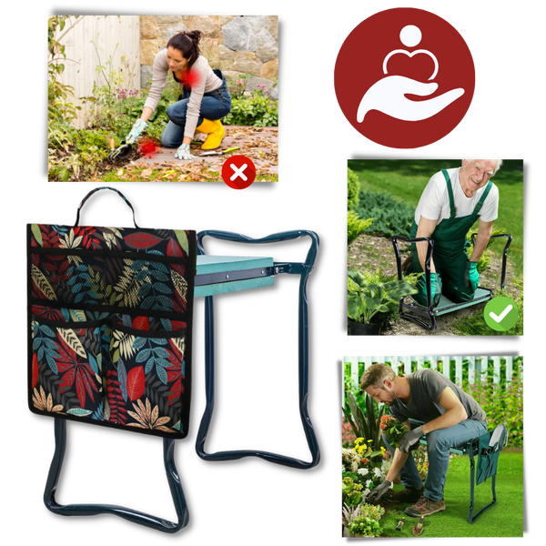 Ergonomic Garden Kneeler With Comfortable Support And Portable Tool Bag