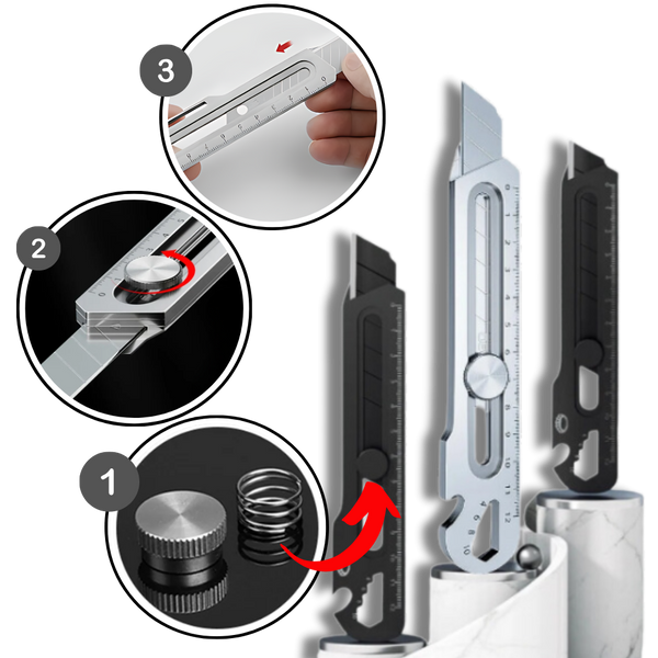 Premium Retractable Box Cutter With Safety Lock And Ergonomic Grip