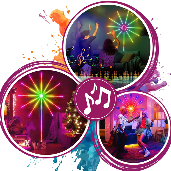 Sound Reactive LED Light Strips With Bluetooth App Control 200 Modes