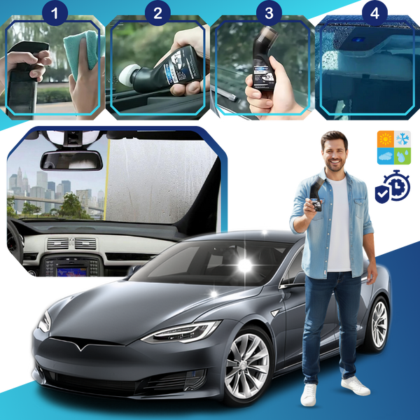 Windshield Cleaner With Nano Coat For Fog Free Rain Repellent Clarity