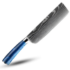 Atlantic Blue Japanese Knife Set With Damascus Design And Razor Sharpness