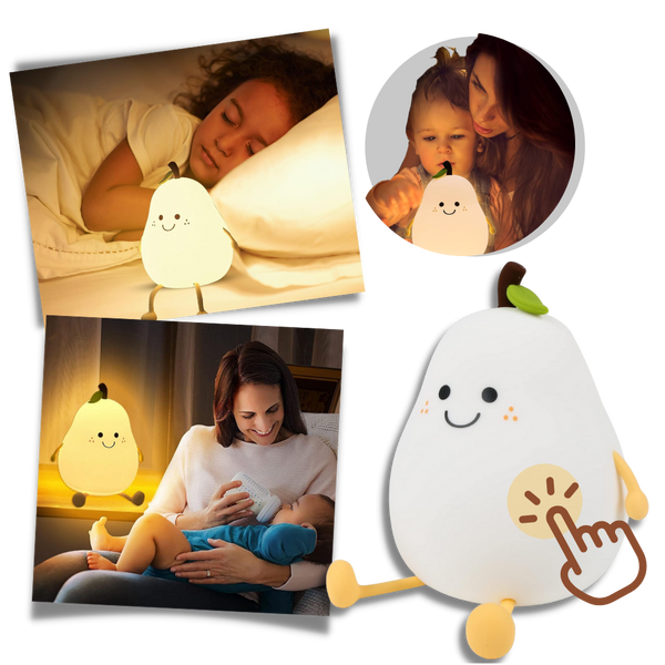 Pear Shaped USB LED Night Light With Touch Activation And 7 Color Gradient