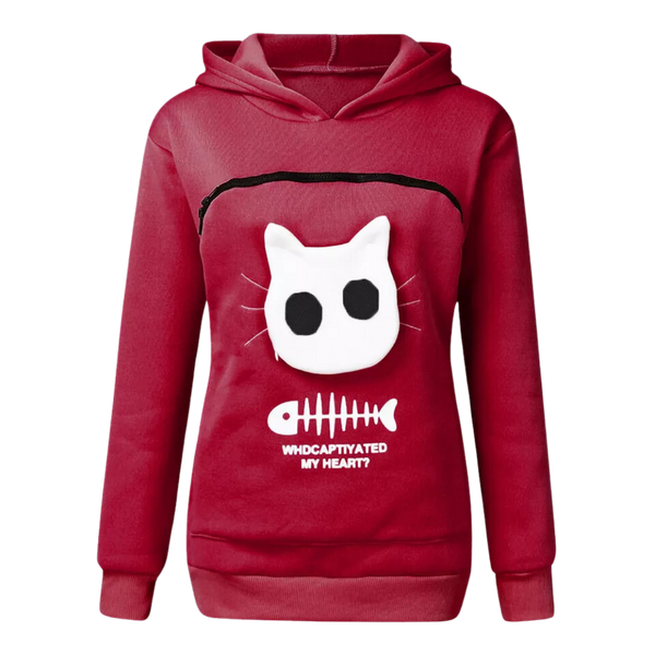 Pet Interaction Hoodie With Fur Lined Pouch For Cozy Snuggles