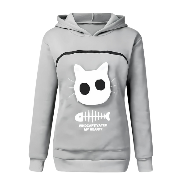 Pet Interaction Hoodie With Fur Lined Pouch For Cozy Snuggles