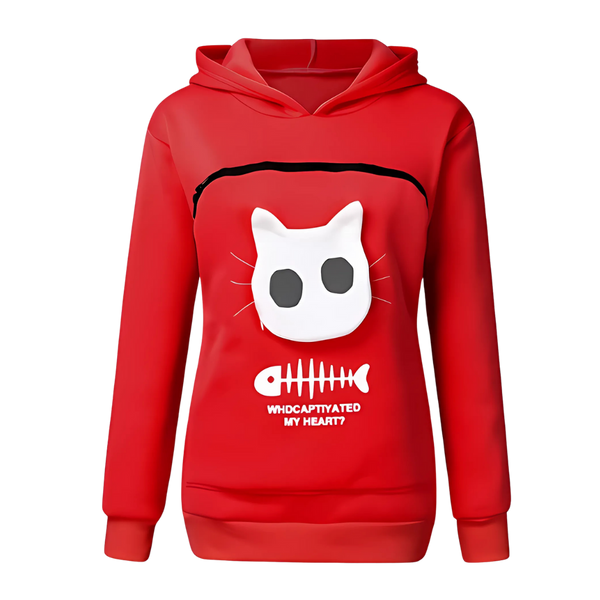 Pet Interaction Hoodie With Fur Lined Pouch For Cozy Snuggles