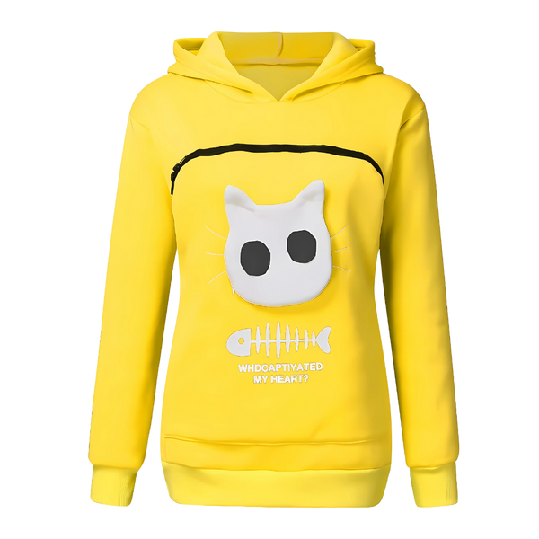 Pet Interaction Hoodie With Fur Lined Pouch For Cozy Snuggles