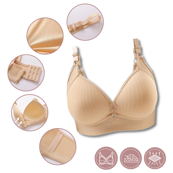 Plus-Size Wireless Push-Up Bra With Seamless Comfort And Lift