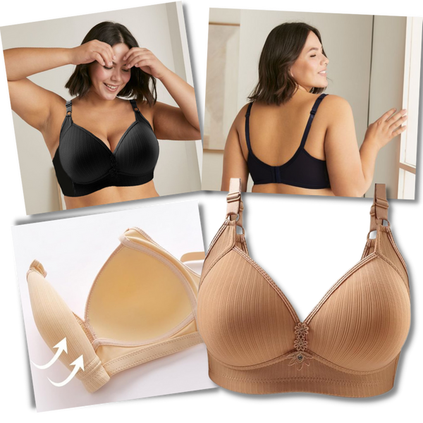 Plus-Size Wireless Push-Up Bra With Seamless Comfort And Lift