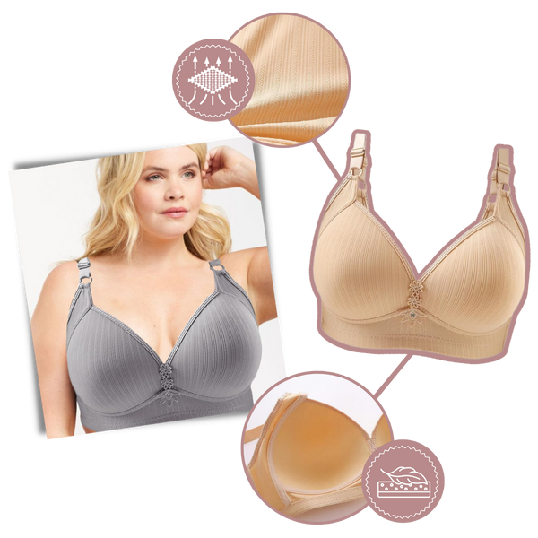 Plus-Size Wireless Push-Up Bra With Seamless Comfort And Lift