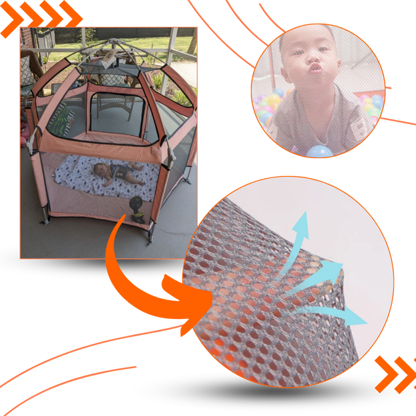 Portable Breathable Mesh Play Yard For Kids With UV Protection