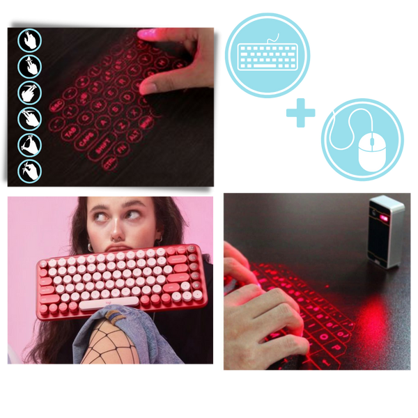 Travel Ready Holographic Keyboard Delivers Full Size Typing Comfort