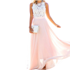 Graceful Lace Chiffon Dress With Empire Waist For Timeless Style