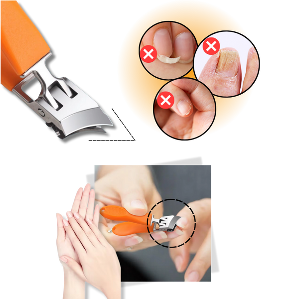 Wide Jaw Nail Clipper With Angled Blade For Thick Nails And Ergonomic Grip