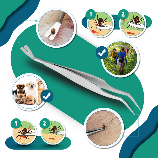 Dual Head Tick Extraction Tool For Humans And Pets With Safe Precision