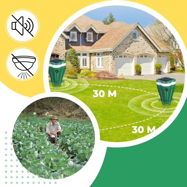 Solar Seismic Pest Repellent for Moles and Voles, Weatherproof and Safe