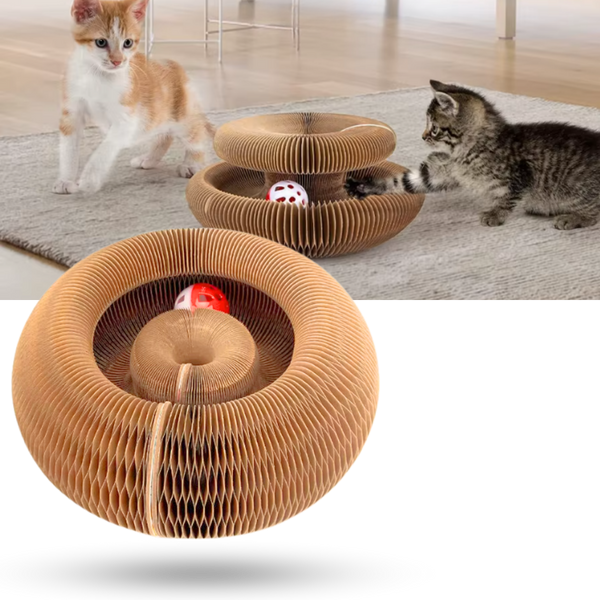 Interactive Cat Scratcher Ball Track for Stress Relief and Fun