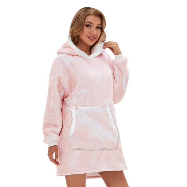 Oversized Blanket Hoodie With Plush Fleece Lining For All Day Warmth