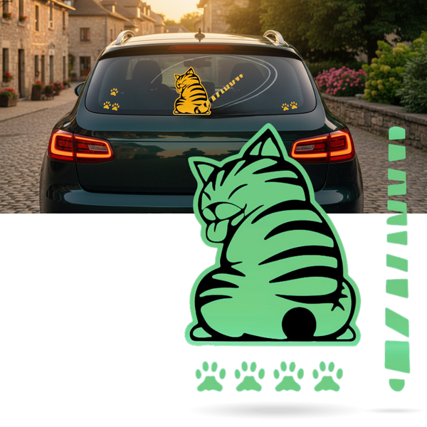 Cat Wiper Decal For Nighttime Visibility With Glow In The Dark