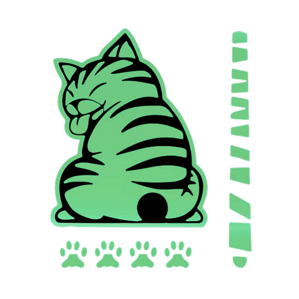 Cat Wiper Decal For Nighttime Visibility With Glow In The Dark