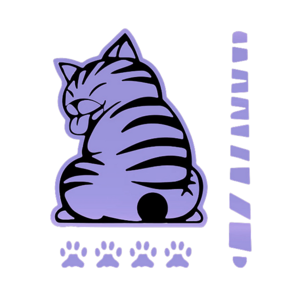Cat Wiper Decal For Nighttime Visibility With Glow In The Dark