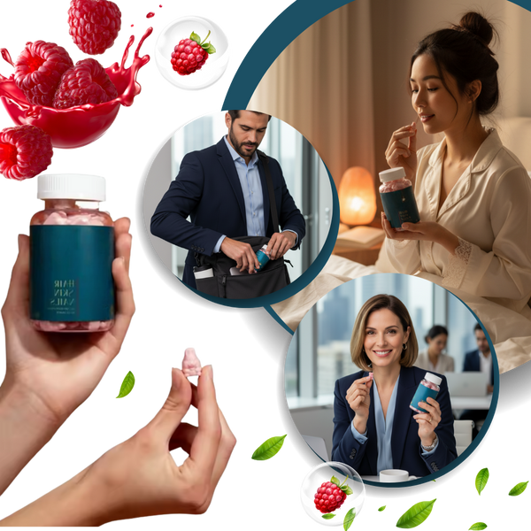 Raspberry Biotin Gummies For Hair Skin Nails Nourishment