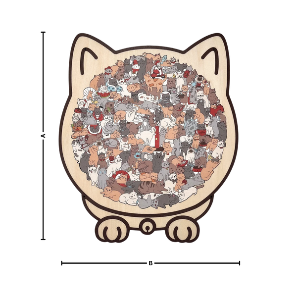Calming Cat Wooden Jigsaw Puzzle For Stress Relief And Focus