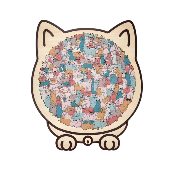 Calming Cat Wooden Jigsaw Puzzle For Stress Relief And Focus