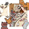 Calming Cat Wooden Jigsaw Puzzle For Stress Relief And Focus