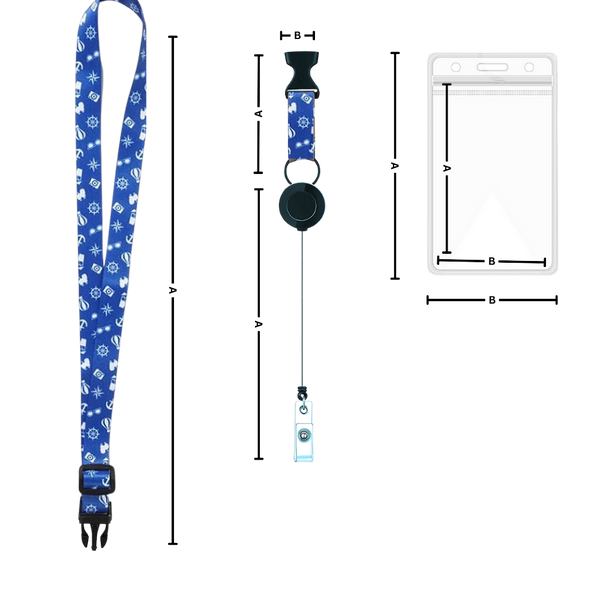 Retractable Cruise Lanyard With Waterproof ID Holder For Hands Free