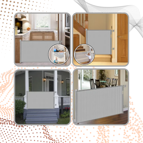Retractable Mesh Gate For Pets And Kids With One Hand Operation
