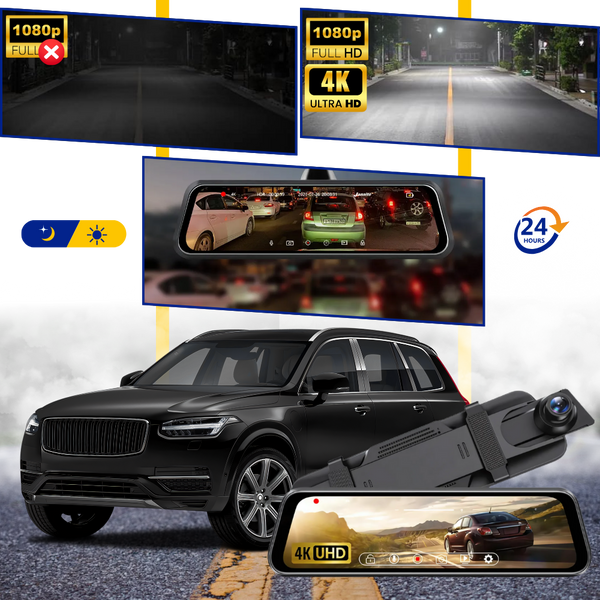10 Inch IPS Dash Camera With Superior Night Vision And Wide Angle