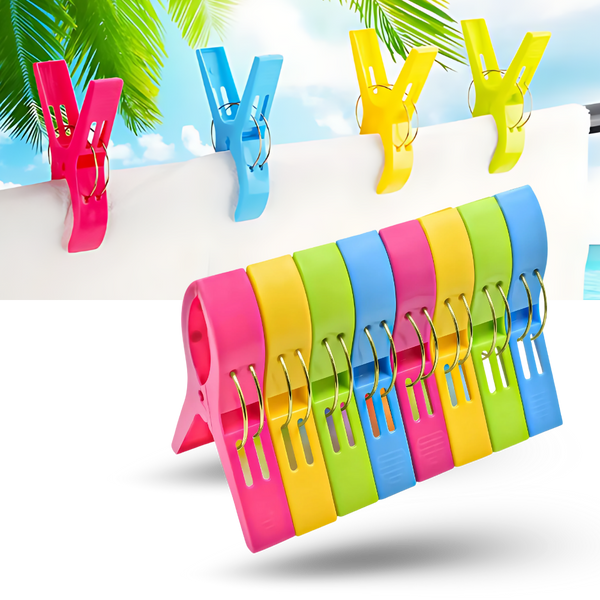 Multipurpose Rounded Jaw Clips With Secure Grip For Laundry And Travel
