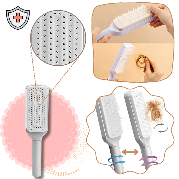 Self Cleaning Scalp Massage Brush For All Hair Types Improves Shine