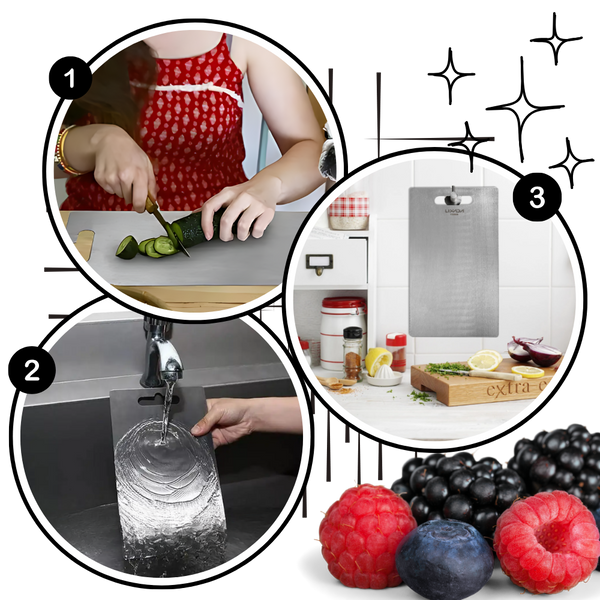 Titanium Cutting Board With Antibacterial, Knife-Safe Surface
