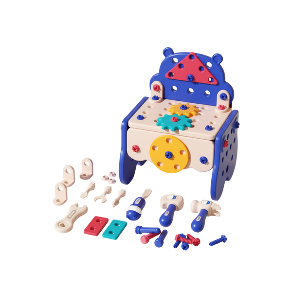 Kids Toolbox With Puzzle Screws And Real Electric Drill For Problem Solving