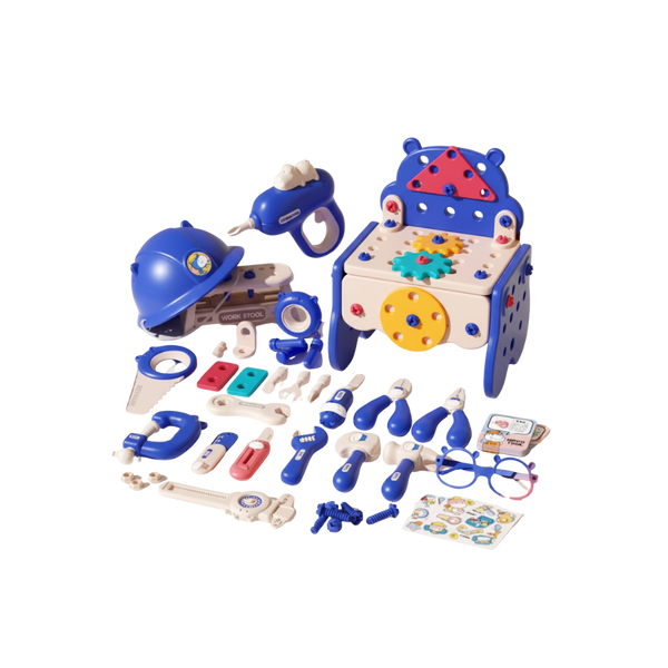 Kids Toolbox With Puzzle Screws And Real Electric Drill For Problem Solving