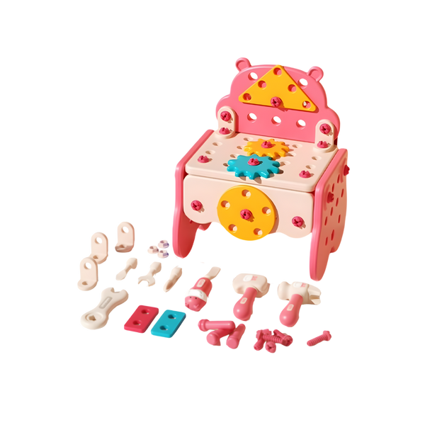 Kids Toolbox With Puzzle Screws And Real Electric Drill For Problem Solving